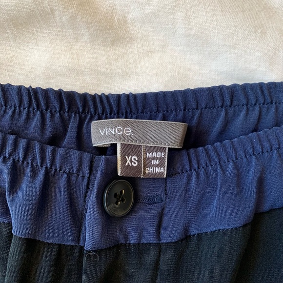 VINCE Wide Leg Silk Black Trousers - Picture 5 of 8
